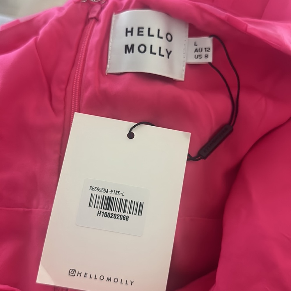 NWT Hello Molly Pink Plaid Mini Dress - Picture 6 of 6